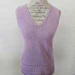 Jeanne pierre  Lavender Purple Knit Sleeveless Top Sweater Vest sz S Photo 0