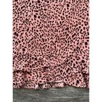 Francesca's Miami Mini Skirt Medium Pink Brown Animal Print Ruffle Tiered Chic Photo 4