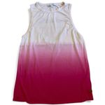 Peace Love World  Ombre Pink and White Sleeveless Tank Top Photo 0