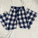 Free People Buffalo Plaid Navy Blue & White Wide Leg Pants Photo 2