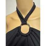 Michael Kors NWT  Black O Ring Modest Banded Bottom Halter Swim Top Small Photo 3
