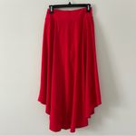 Halara  Breezeful 2 in 1 High Tie Waisted Curved Hem Flowy Midi Skirt Red Small Photo 1