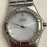 Citizen Eco-Drive Ladies Watch Genuine Diamonds White Dial Stainless Bracelet Photo 4