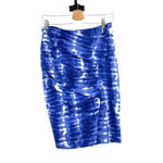 Anthropologie Eva Franco Araca Pencil Skirt Tie Dye Print Cobalt Blue Size 10 Photo 1
