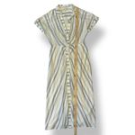 Club Monaco Striped Twist Front Maxi Dress Womens Size 10 Blue White Photo 2