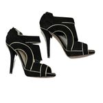Christian Dior Wave Cutout Suede Sandals size 39.5 Black Photo 4