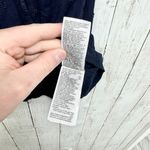 Gap Shirt Women S Tie-Front Splitneck Top Lace Trim Lasercut Navy Blue Rayon Photo 3