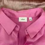Aritzia  Wilfred Pink Satin Button Up Shirt Photo 3