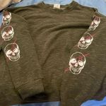 Blue Buttercup  Skull embellished oversized sweatshirt Euc Photo 0