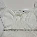 Wild Girls Tie Front Puff Sleeve Mini Dress in White Photo 5