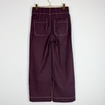 Anthropologie  Maeve The Colette Contrast Stitch Cropped Wide-Leg Pant Brown 25 Photo 10