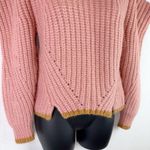Ulla Johnson Lorena Rosewood Chunky Alpaca Knit Sweater Pink Trim XS Rare Photo 5