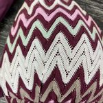 Perry Ellis Knit Bikini Swim Suit Padded Chevron Triangle Slide Top S Photo 2