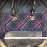 Talbots  Plaid Wool Blend Leather Trim Handbag Purse NWOT Photo 9