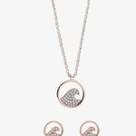 Pura Vida Rose Gold Pave Wave Necklace & Earring Set Silver Photo 0