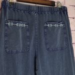Sundance FADED FIELDS NAVY SUNWASHED FLORAL EMBROIDERED JOGGER PANTS SMALL Photo 9