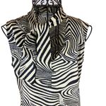 Vintage Y2K Jaipur Zebra Print Sparkle Sleeveless Mobwife Top Women’s Size Large Black Photo 4
