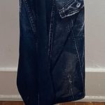 ZARA NWT denim print navy blue long sleeve top blouse, size S unique boho Photo 12