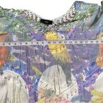 Rain Couture Boho Tunic Top Womens Pastel Floral Crochet Multicolor Sz S… Blue Photo 7