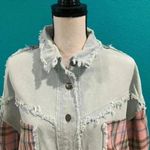 POL  At Twilight Full Size Plaid Contrast Shacket in size small Photo 1