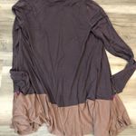 LOGO By Lori Goldstein  size small lightweight cardigan With pockets purplish tan Photo 1