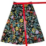 J.Crew Tawna Butterfly A-Line Skirt 4 Tall Black Floral Cotton Cottage Lined Photo 5