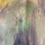 DKNY NWT Blouse Large Pastel Yellow Green Blue Puff Short Sleeve Lightweight Photo 5