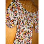 Billabong  Floral Puff Sleeve Midi Dress Boho Cottagecore XS Photo 5