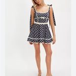 For Love & Lemons  Dolly Denim Navy Polka Dot Dress Photo 5