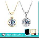 Boutique 2 Ct Solitaire Diamond Necklace‎ | 14k Yellow Gold Over 925 Sterling Silver NWT Photo 11