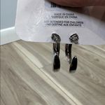 Free People  semi hoop faceted earrings silver tone Photo 3