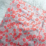 Banana Republic | Neon Coral Pink Lavender Floral Flower Print Shorts | Size 12 Photo 3