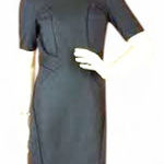 Club Monaco NWT | 6 | Matalin navy blue sheath dress short sleeves body con Photo 0