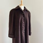 Vintage 100% Wool Brown Maxi Length Coat Size XL Photo 2