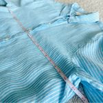J. Jill Love Linen Sky Blue White Stripe Button Up Shirt Blouse Size M Size M Photo 5