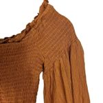 North End Crop Top Womens S Burnt Orange Long Sleeve Smocked Off Shoulder Earthy Photo 2