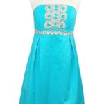 Lilly Pulitzer Lily Pulitzer Women Strapless Dress Sz. 4 Betsey Wave Jacquard GUC (Flaws) Photo 0