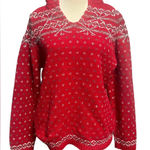 Liz Claiborne  Festive Red and White sweater Photo 0