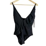 Catherine Malandrino Black One Piece V-Neck Ruffle Front Swimsuit Size Small Photo 3