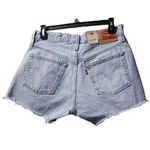 Levi's 501 Distressed Denim Shorts Ripped Frayed Hem Light Wash Photo 1