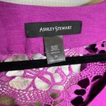 Ashley Stewart  Purple Linen Crochet Trim Jacket Skirt Suit Set Plus Size 24 18 Photo 2