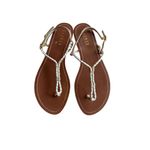 Ralph Lauren LAUREN  White Silver Leather Gladiator Sandals Size 9.5 Photo 5