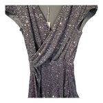 Heartloom  Marcella Dress Steel Sequin Wrap Mini Dress Silver Gray Size Large NWT Photo 5
