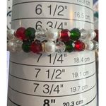 Set of 2 Christmas Stretch Bracelets Stocking Tree Charms Red Green White Adj Photo 5