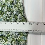 Bisou Bisou Green Floral Sleeveless Ruched Top L Large Y2K Cottagecore Stretch Photo 3