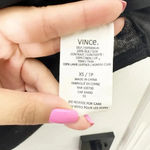 Vince  Size XS Linen Silk Cap Sleeve Top Lamb Leather Trim Relaxed Fit‎ Photo 3