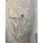 Sejour Nordstrom White Polyester Satin Jeans Style Jacket Photo 2