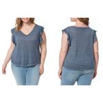 Jessica Simpson Womens  Indigo Flutter Sleeve Tissue Tee Shirt - Sz 3X Photo 1