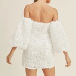 3D Flower Mini Dress White Size L Photo 2