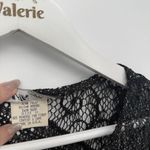 Sharade of California Vintage Black Fringe Overlay Metallic Top Size 8 Photo 4